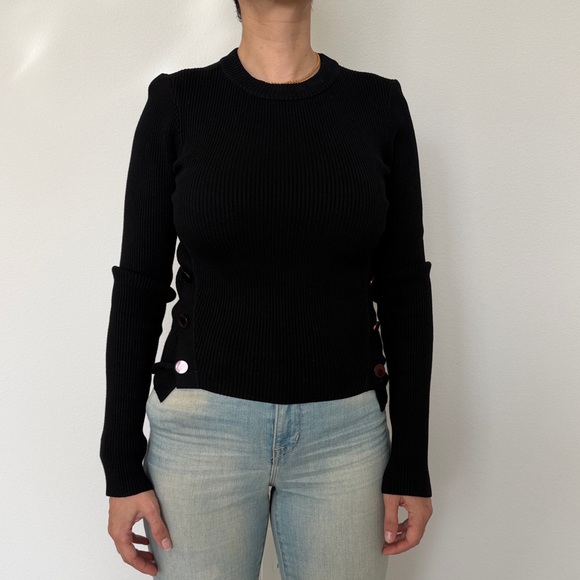 Guess by Marciano Black Sweater with Copper Buttons - Picture 15 of 16